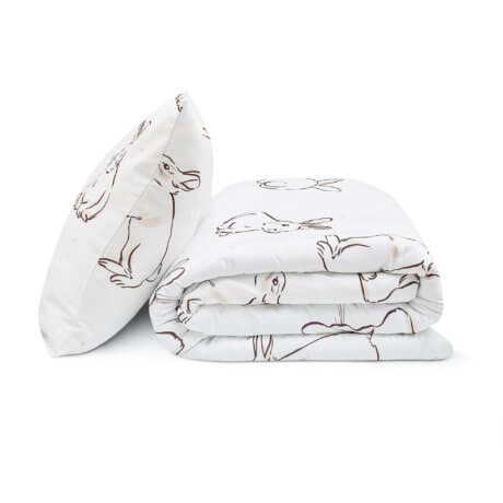 Bunny bedding set white pocket
