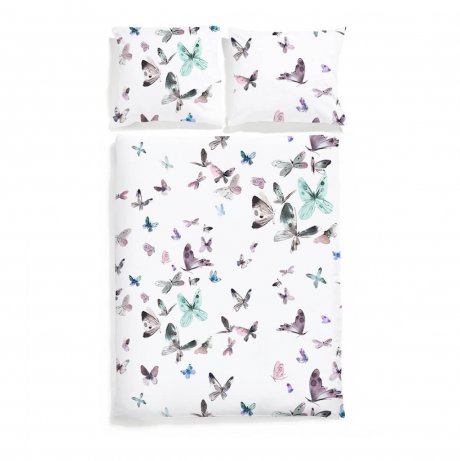 butterfly bedding white pocket