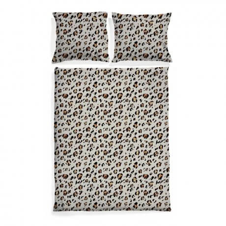 Leopard bedding set white pocket