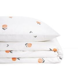Tangerines bedding set white pocket