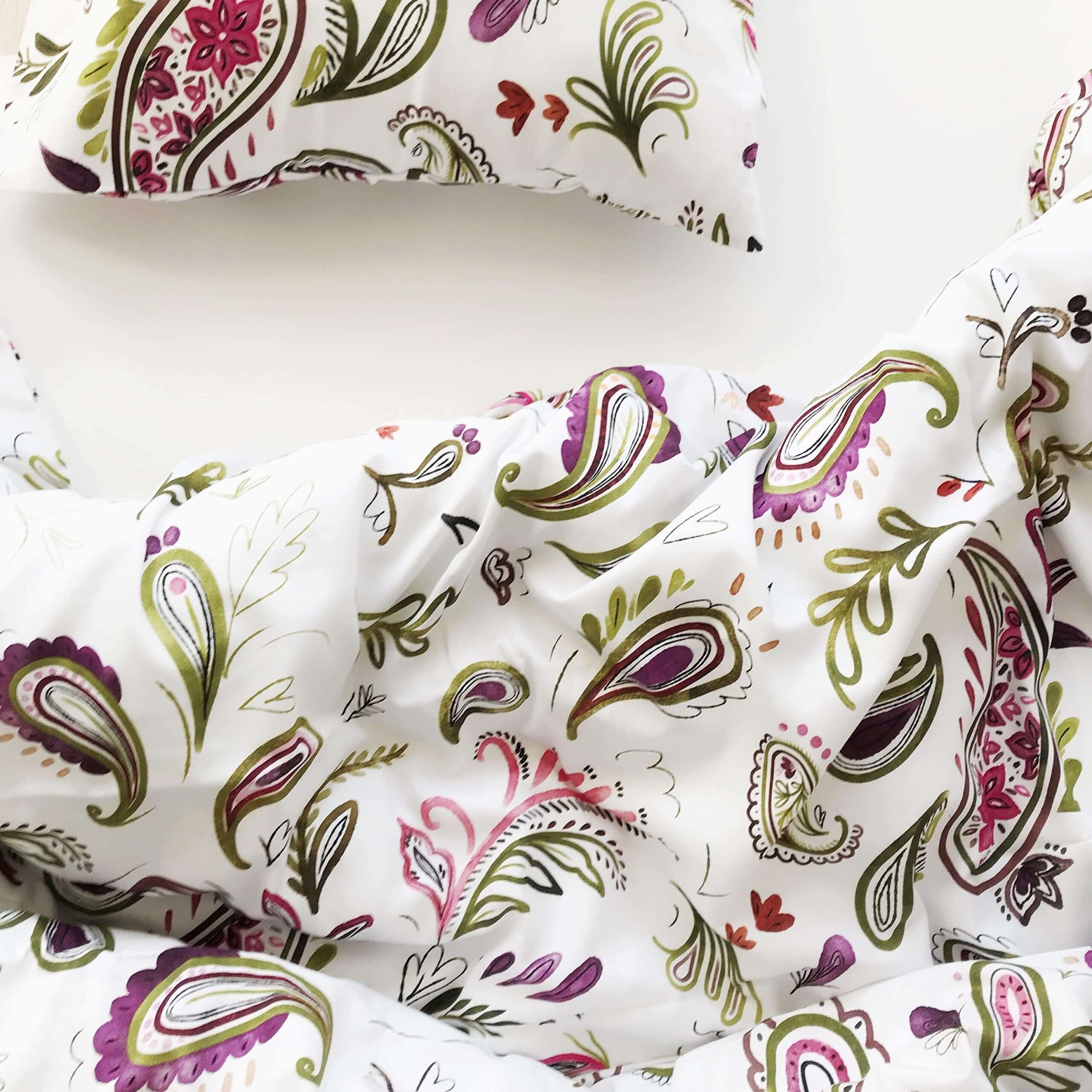 pościel paisley white pocket