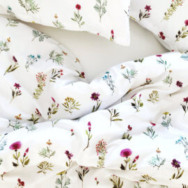 Wildflowers bedding set white pocket
