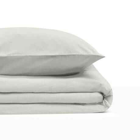Basic bedding set light grey basic white pocket