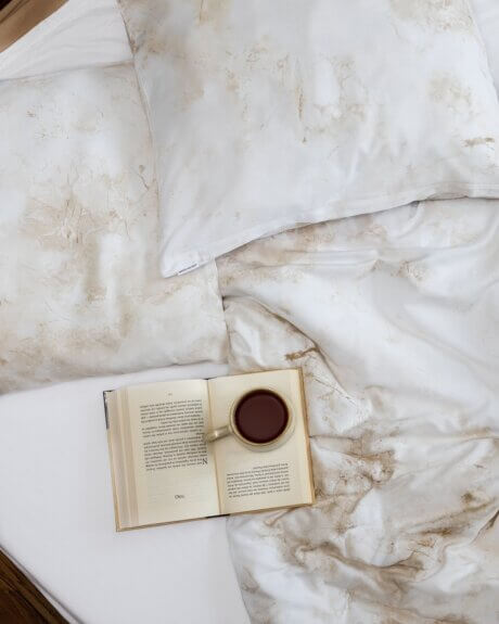 Marble bedding set white pocket