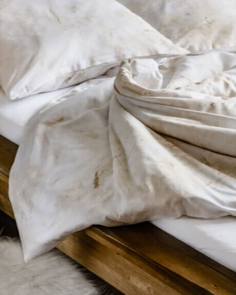 Marble bedding set  white pocket