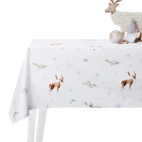 christmas tablecloth white pocket