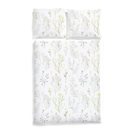alepjskie kwiaty posciel bawełniana white pocket