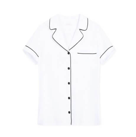 koszula od piżama biała bawełniana white pocket