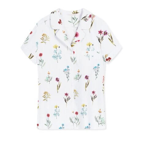 koszula krotka polne kwiaty white pocket