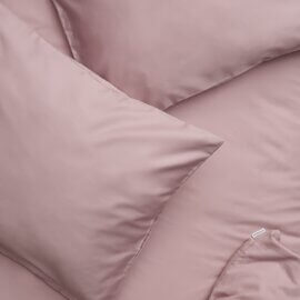 Sateen cotton pillowcase dusty pink white pocket