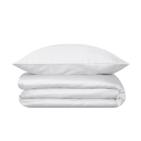 sateen cotton bedding set pure white  white pocket