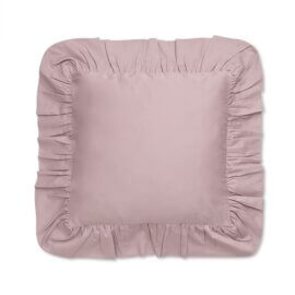 Ruffle pillowcase sateen cotton dusty pink