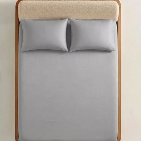 szare prześcieradło satynowe white pocket