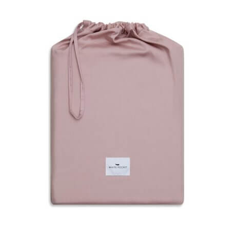 bag linen dusty pink white pocket