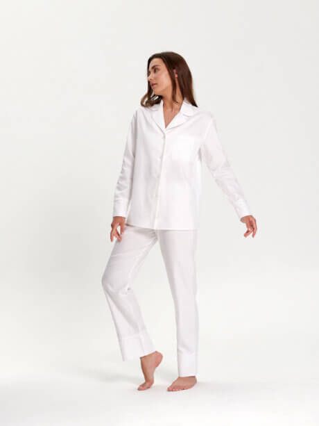 biała klasyczna piżama white pocket