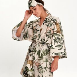 jungle kimono white pocket