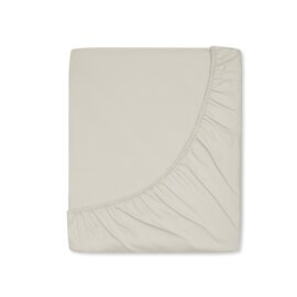Cotton sateen fitted sheet  desert beige white pocket