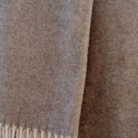 koc brazowy welna merino i kaszmir