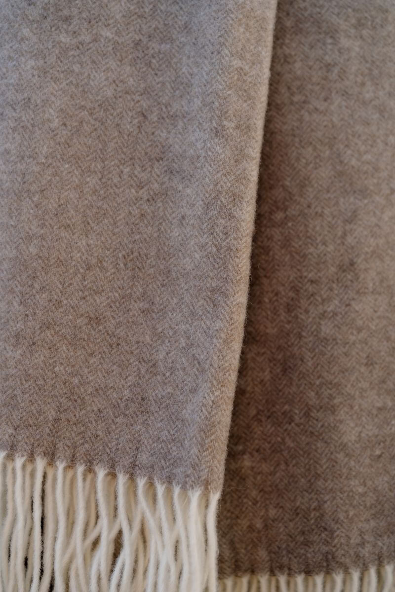 koc brazowy welna merino i kaszmir