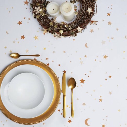 Klasyczny obrus w małe gwiazdki White Pocket