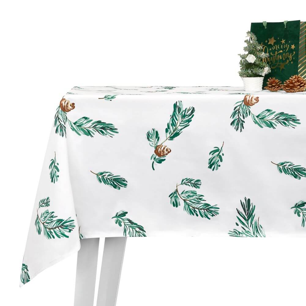 Obrus świąteczny świerkowe gałązki White Pocket