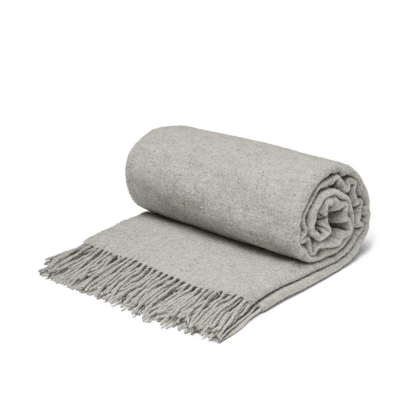 Szary koc z wełny merino White Pocket