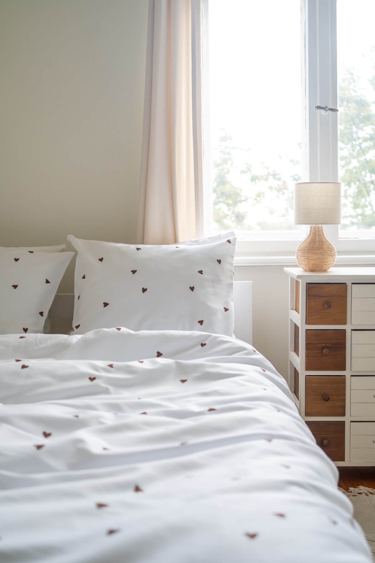 pościel w serduszka