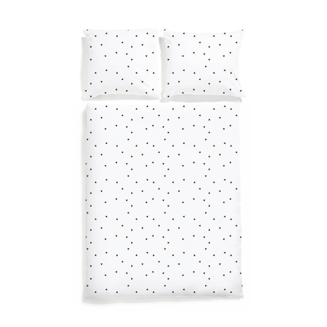 pościel w czekoladowe serduszka white pocket