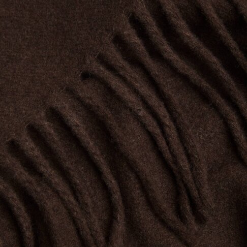 Kaszmirowy koc w kolorze brązu Chocolate brown White Pocket