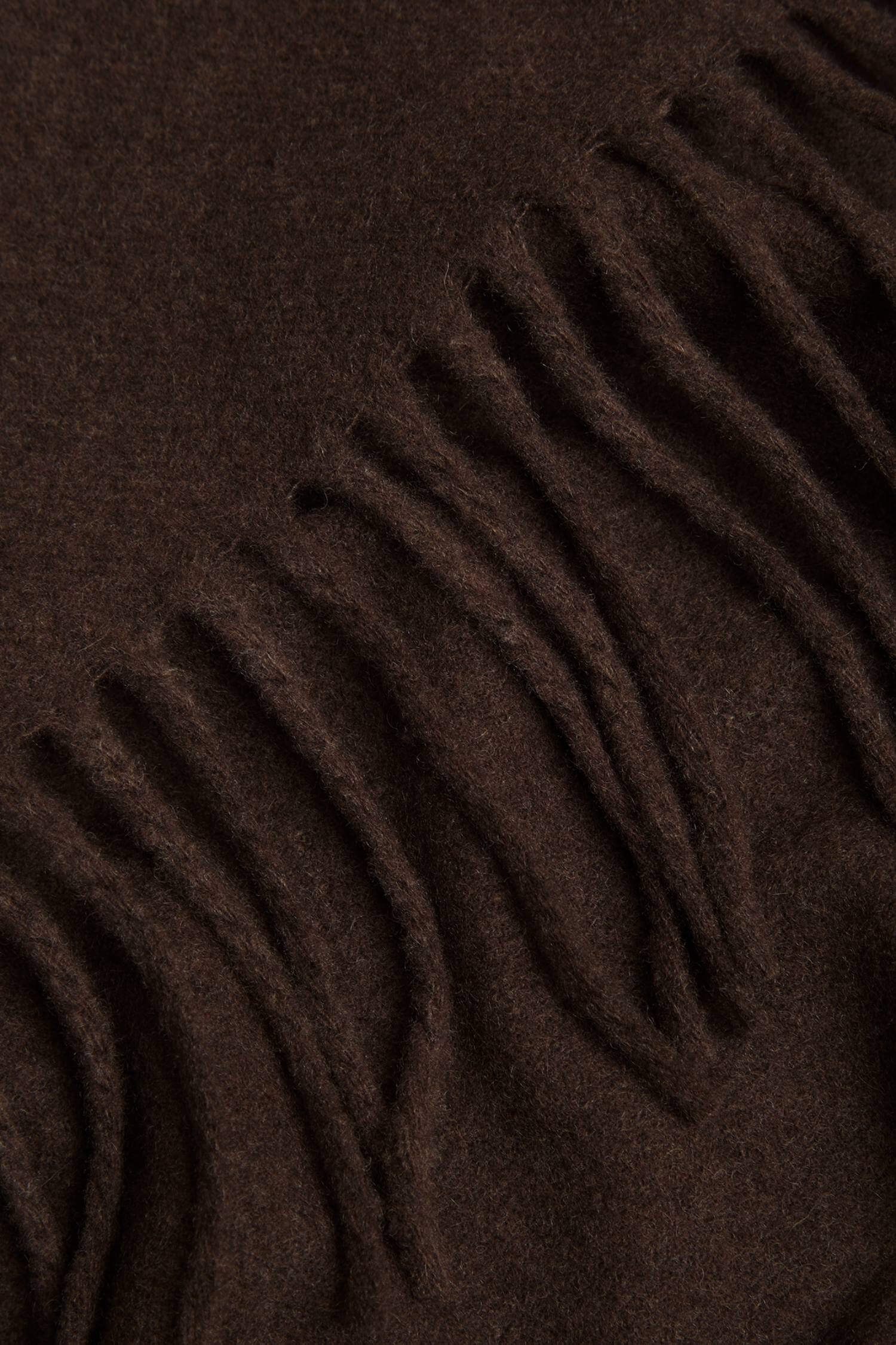 Kaszmirowy koc w kolorze brązu Chocolate brown White Pocket