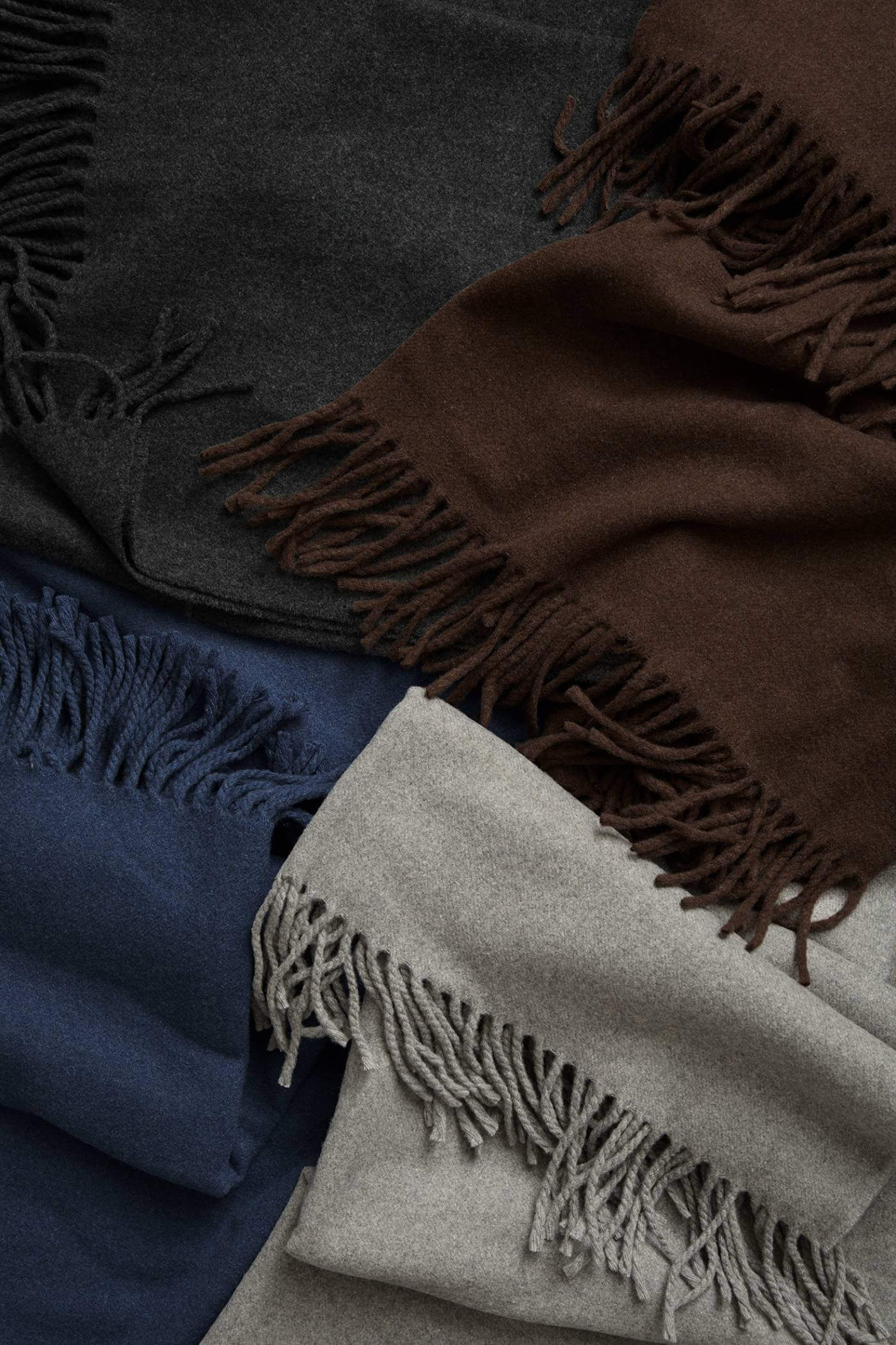 Brązowy koc 100% kaszmir chocolate brown White Pocket