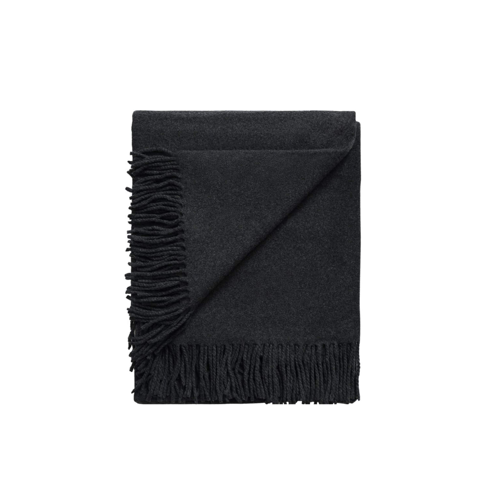 Koc kaszmirowy 100% dark grey White Pocket