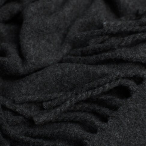 Grafitowy koc z kaszmiru 100% White Pocket